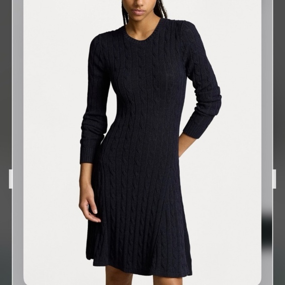 POLO RALPH LAUREN LONG SLEEVE Sweater DRESS in Navy blue Size L